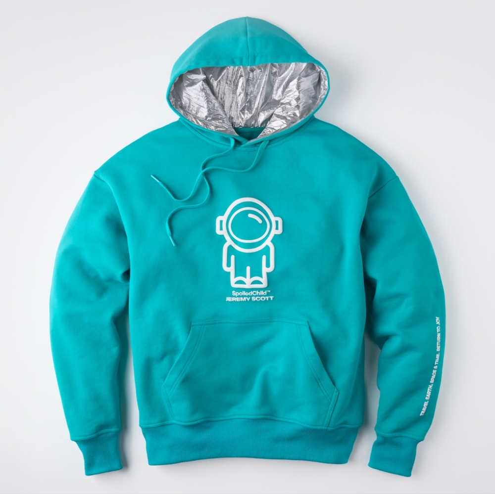 Jeremy Scott‎ Limited Edition X Spoiled Child The Explorer Teal Hoodie Size M
